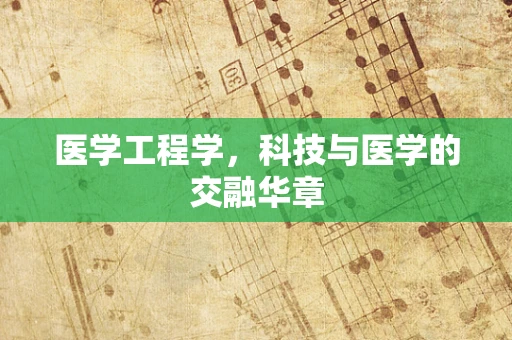 医学工程学，科技与医学的交融华章