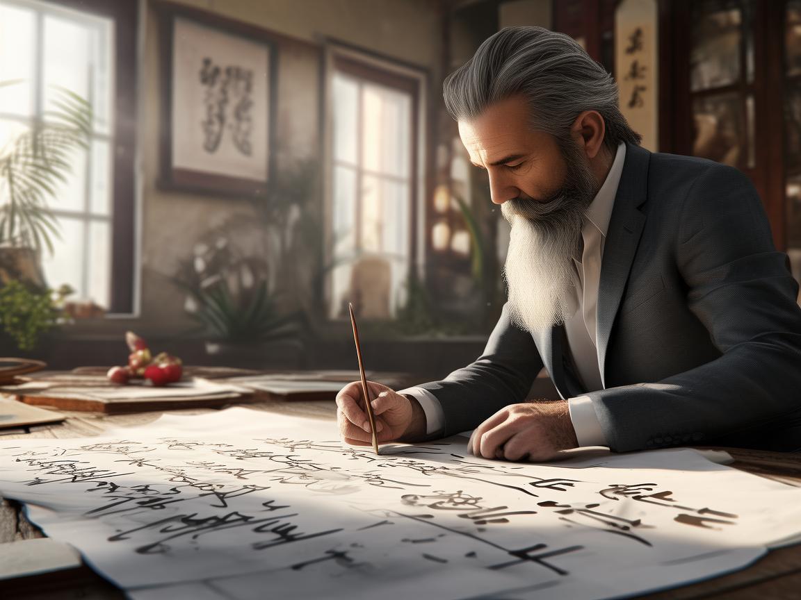 商人协会会长与书法艺术的交融