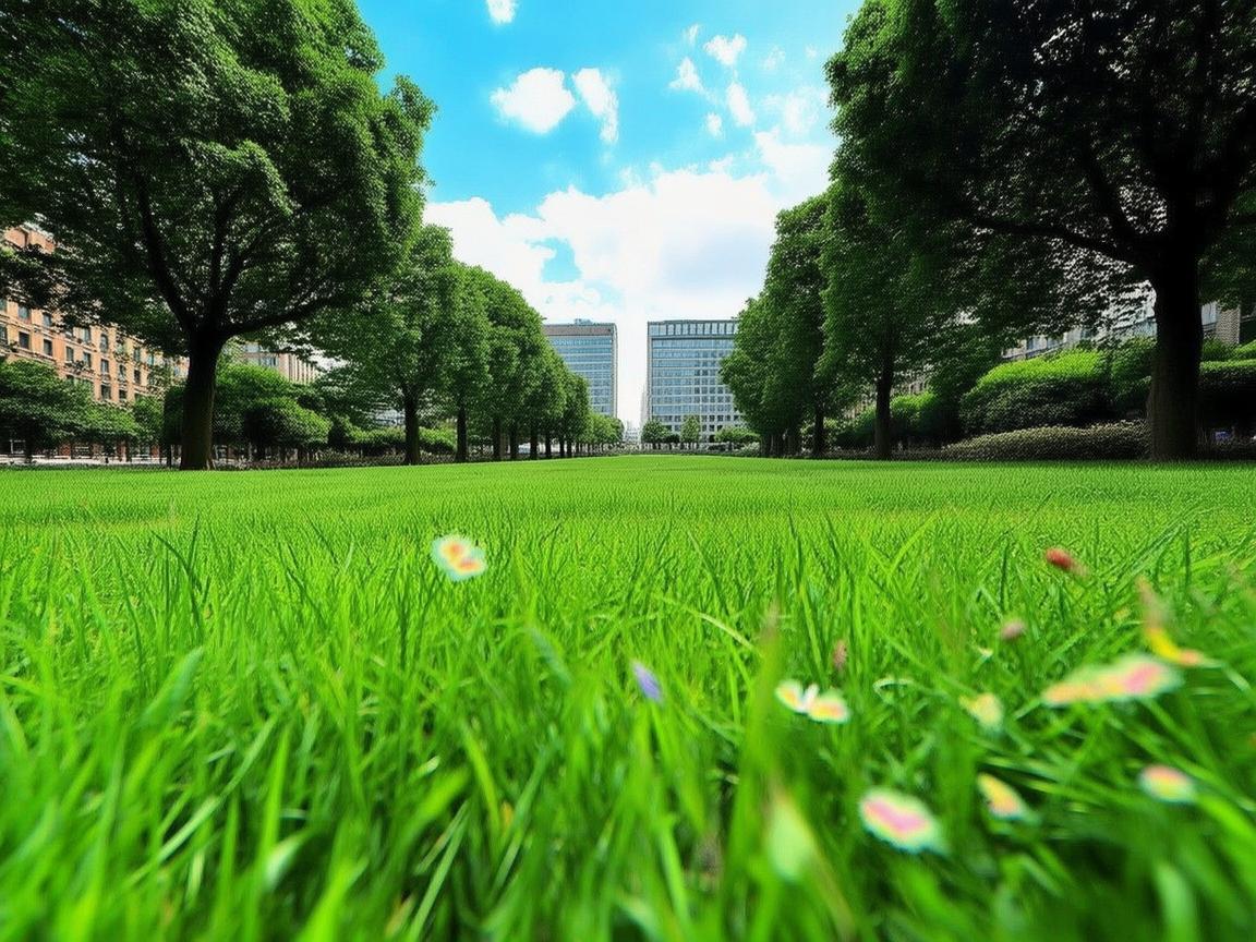 绿地广场草坪，城市中的诗意画卷