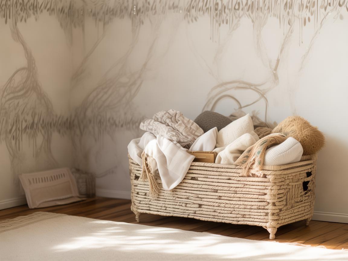 储物筐，生活角落的书法韵味