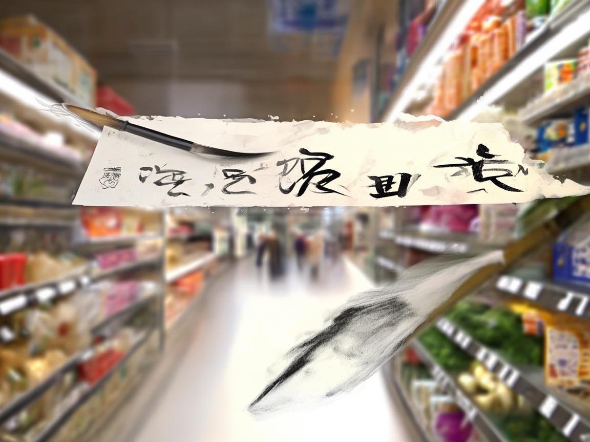 超市中的书法韵味